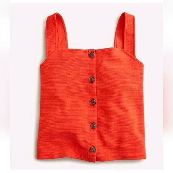 J. Crew Button Front Tank Top In Orange Size XXS - Picture 8 of 8